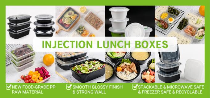 5 Compartment Rectangular Plastic Take Away Containers With Dividers ...