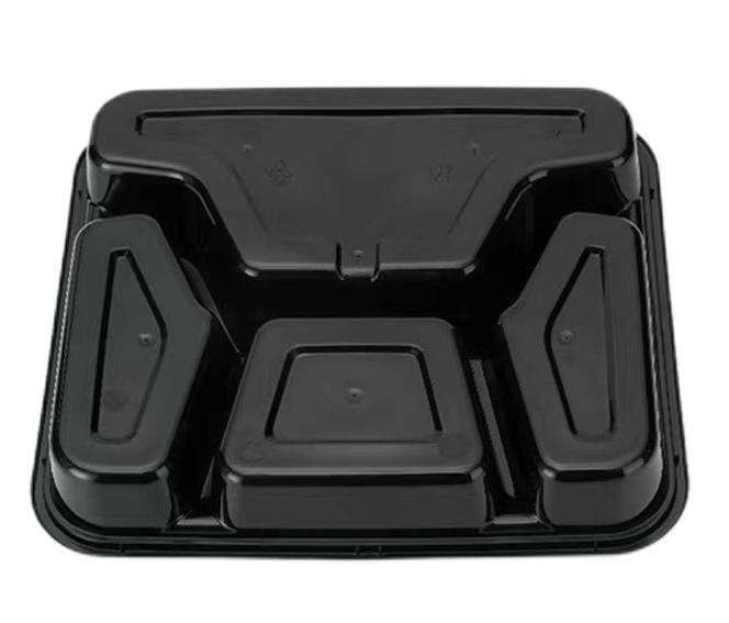 Custom Lunch Disposable Plastic Food Containers for Takeaway Available in 2 to 8 Compartments