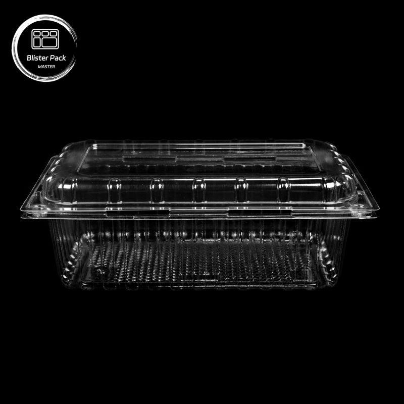 Transparent PET Clamshell Fruit Containers Disposable Plastic Boxes with Lids for Litchi & Grape Packaging