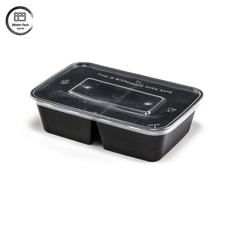 Disposable 2 Compartment Lunch Box Ideal for Rice & Vegetables, Perfect for Fast Food Takeout