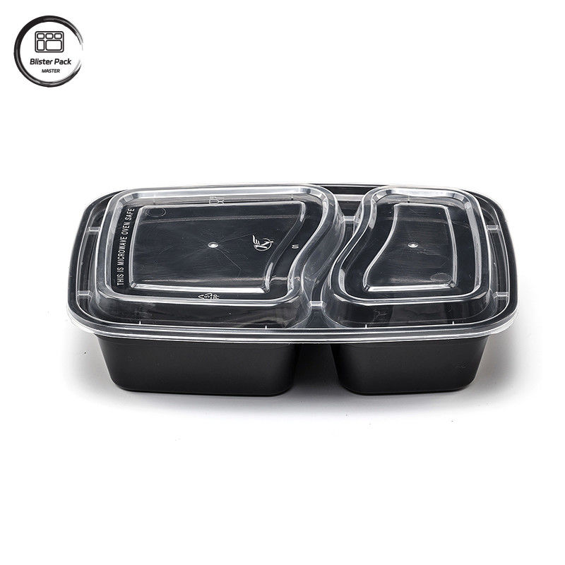 Disposable 2 Compartment Lunch Box Ideal for Rice & Vegetables, Perfect for Fast Food Takeout