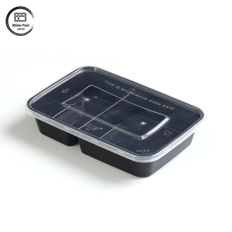 Disposable 2 Compartment Lunch Box Ideal for Rice & Vegetables, Perfect for Fast Food Takeout