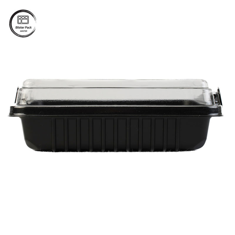 Small Square PET Disposable Plastic Food Containers with Stackable Design for Restaurant Takeaway