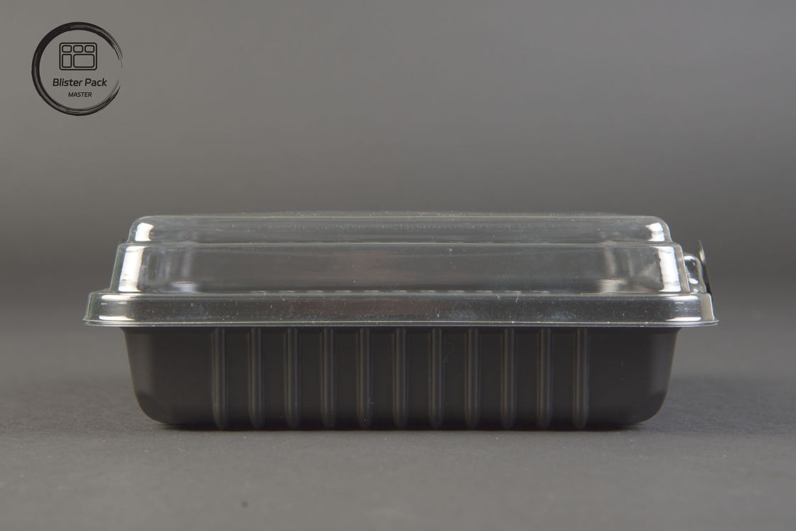 Small Square PET Disposable Plastic Food Containers with Stackable Design for Restaurant Takeaway