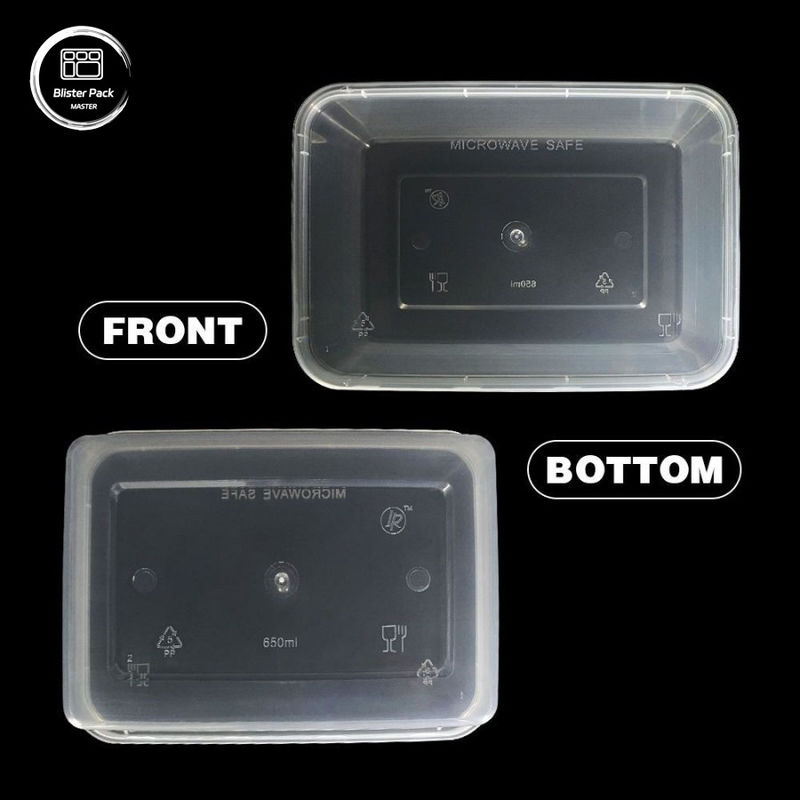Rectangular PP Disposable Plastic Food Containers Versatile Sizes from 500ml to 1000ml