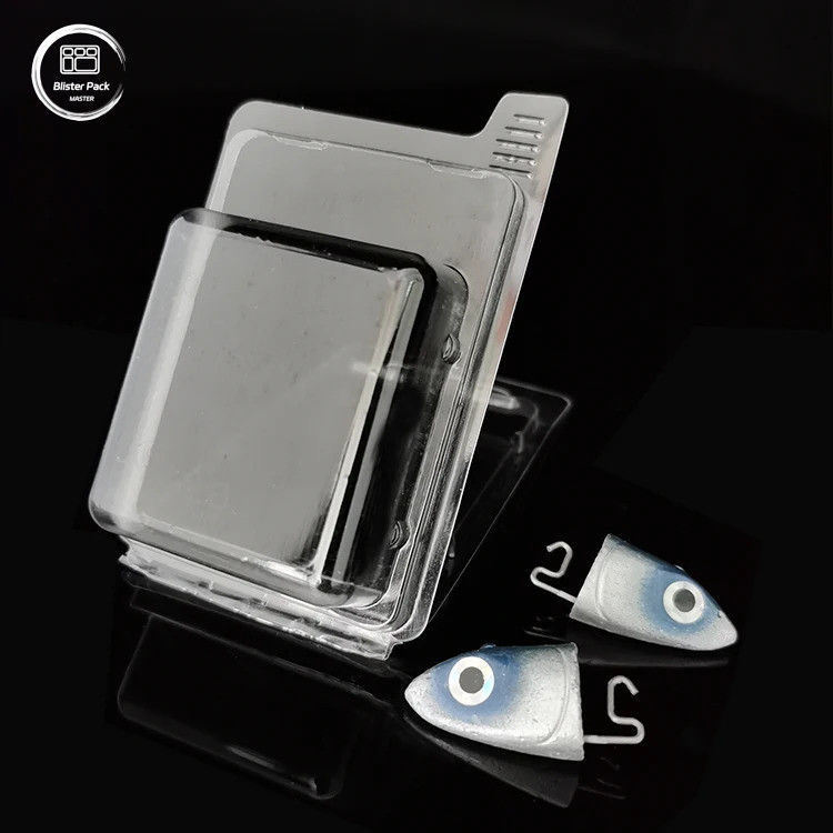 Transparent Clamshell Custom Blister Packaging For Fish Lures Clear Plastic Display Boxes