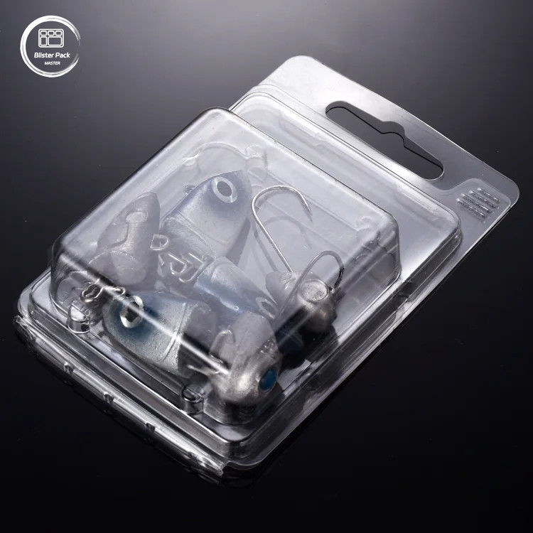 Transparent Clamshell Custom Blister Packaging For Fish Lures Clear Plastic Display Boxes