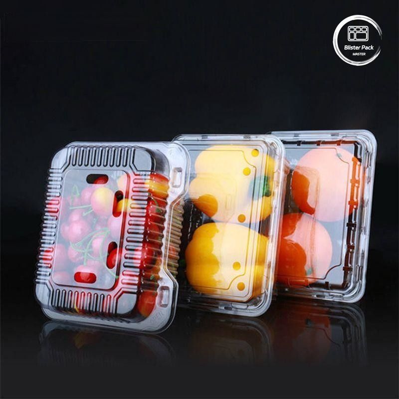 OEM/ODM Clamshell Disposable Fruit Tray And Vegetable Containers Clear PET Plastic Food Grade