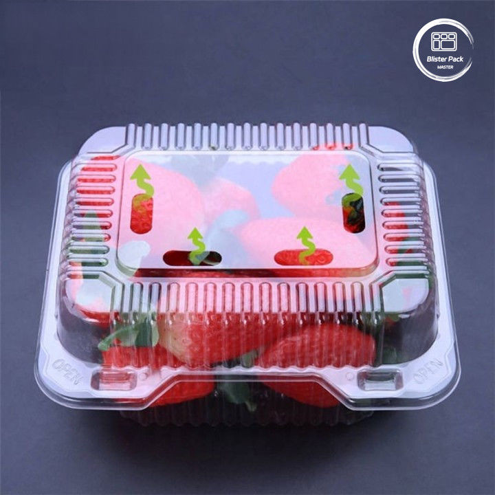 OEM/ODM Clamshell Disposable Fruit Tray And Vegetable Containers Clear PET Plastic Food Grade