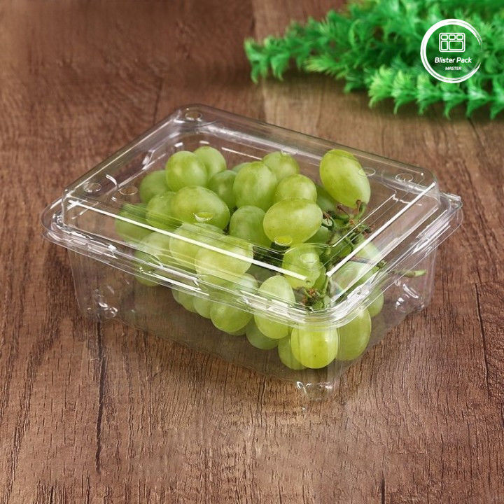 OEM/ODM Clamshell Disposable Fruit Tray And Vegetable Containers Clear PET Plastic Food Grade