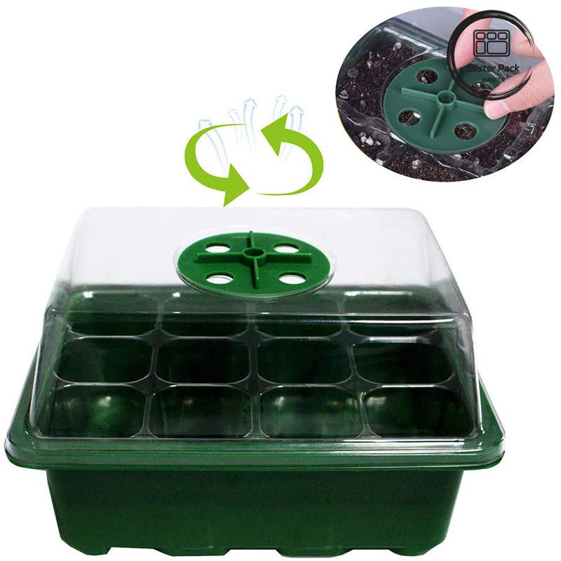 Multi Functional Indoor Garden Nursery Box Plastic Seedling Trays / 6 Cell Seedling Trays