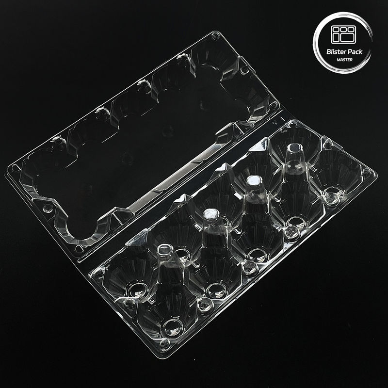 15 Slot Clear Disposable Plastic Egg Blister Tray Custom Designed 0.25mm~1.0mm Thickness