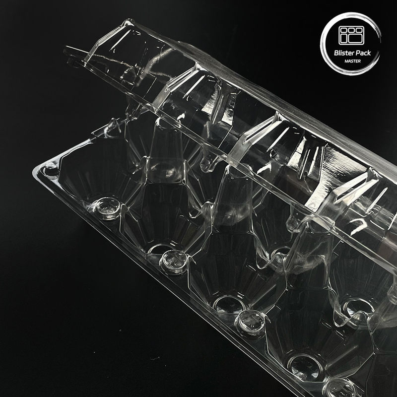 15 Slot Clear Disposable Plastic Egg Blister Tray Custom Designed 0.25mm~1.0mm Thickness