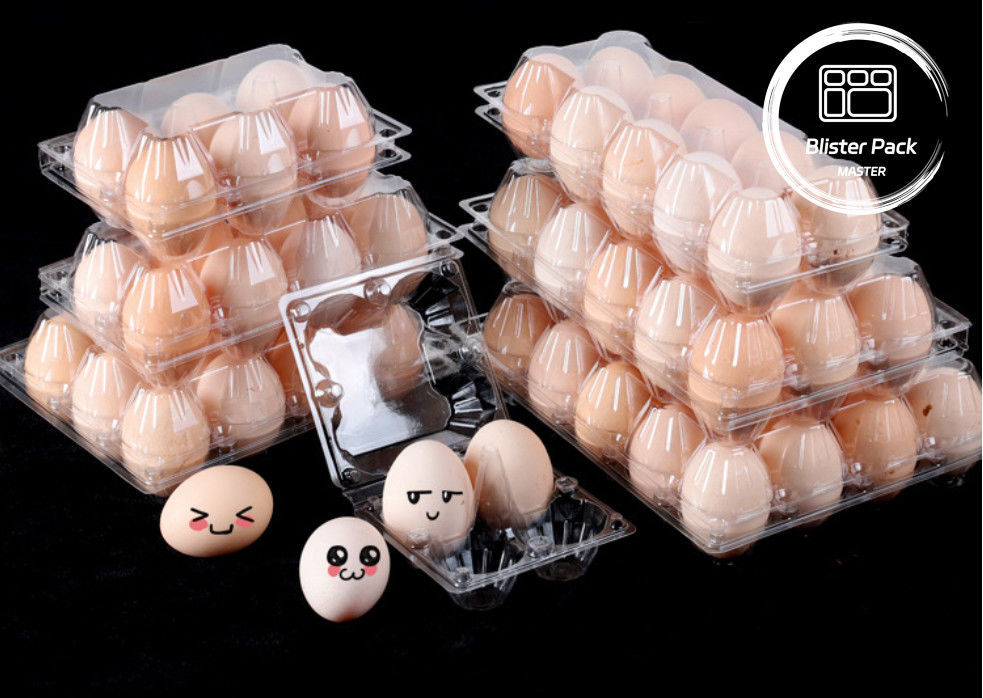 12 Hole Transparent Plastic Durable Egg Blister Tray Cartons for Secure Packaging