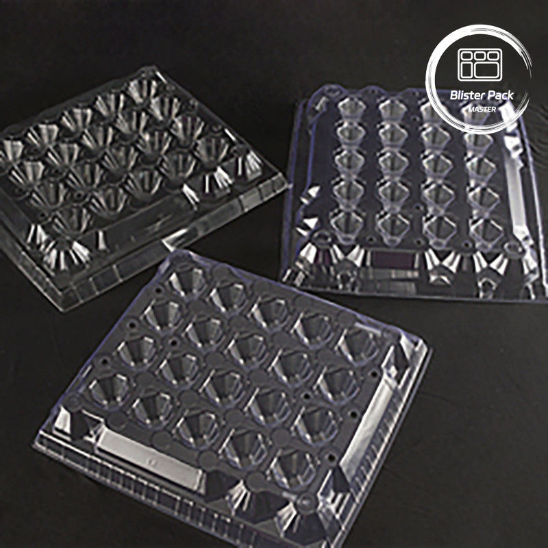 PET Plastic Egg Tray Packaging 30 Hole Cartons In S/M/L Sizes With Paper Bottom