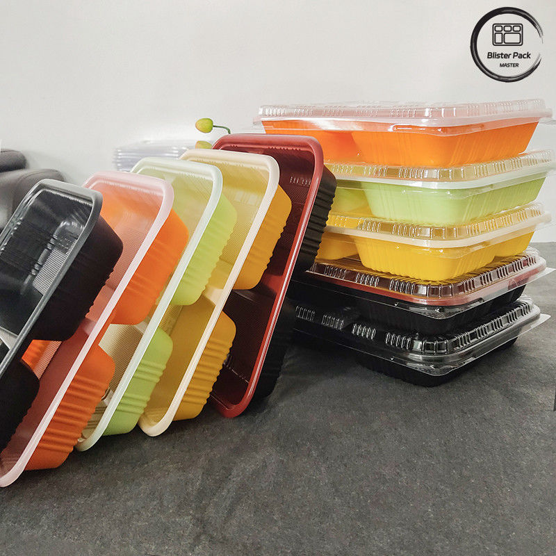 Eco Friendly 3 Compartment Bento Box Disposable  PP Plastic Microwave And Refrigerator Safe
