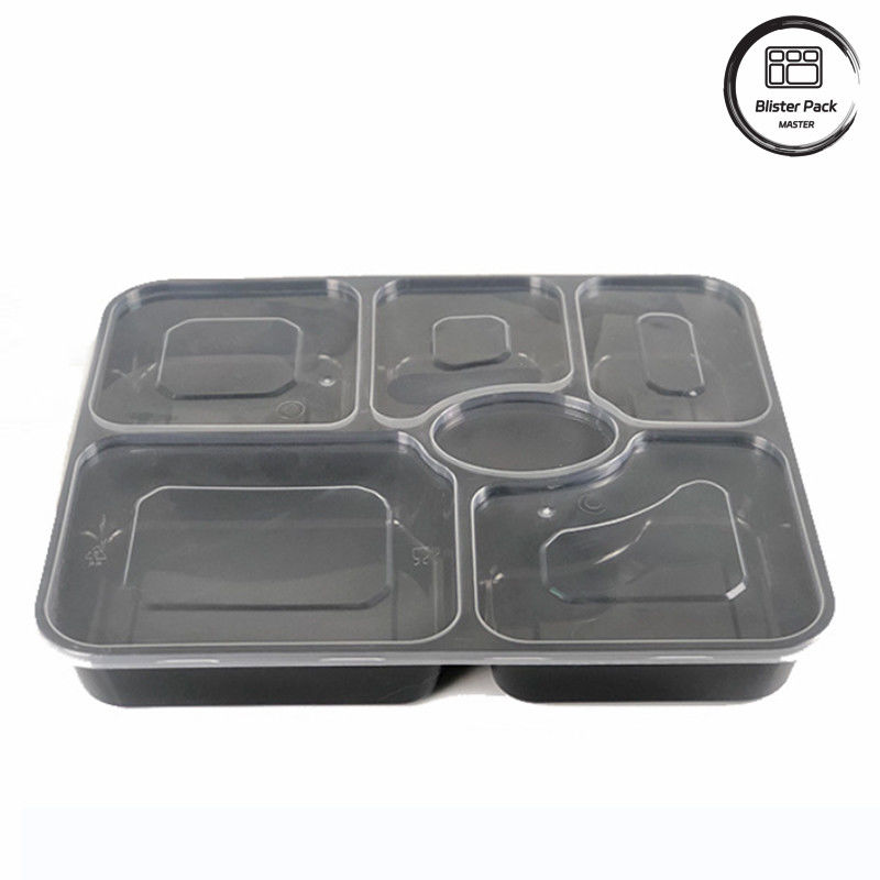 Transparent Plastic Meal Prep 6 Compartment Disposable Bento Box For Hotels And Events