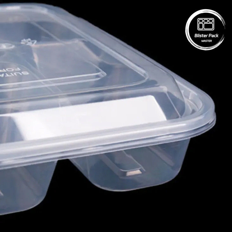 Transparent Plastic Meal Prep 6 Compartment Disposable Bento Box For Hotels And Events