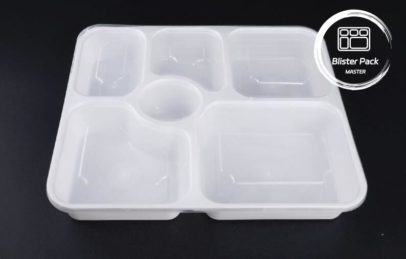 Microwavable Plastic Take Out Boxes with 2, 3, 4, 6 Compartments Black Rectangular Disposable Meal Containers