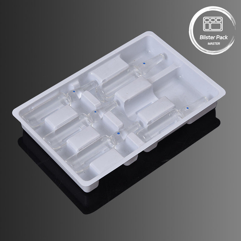 Medical Vacuum Formed Plastic Trays For 6 Injections Blister Packaging For 5ml And 10ml Vials