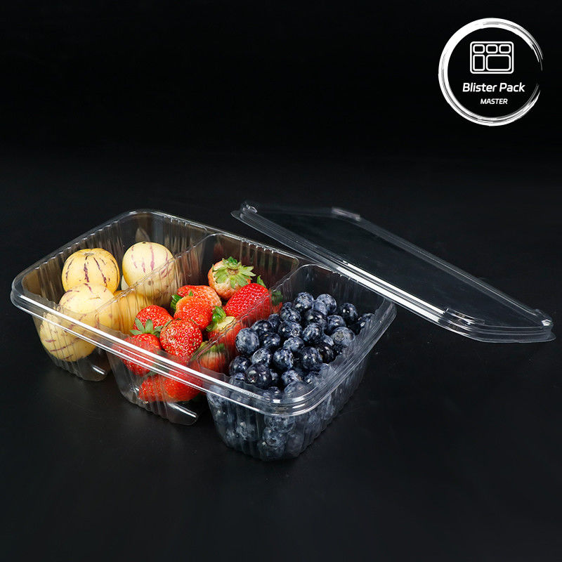 Premium Fruit Dressing Fruit Salad Platter Clear Plastic Salad Packaging Tray For Freshness