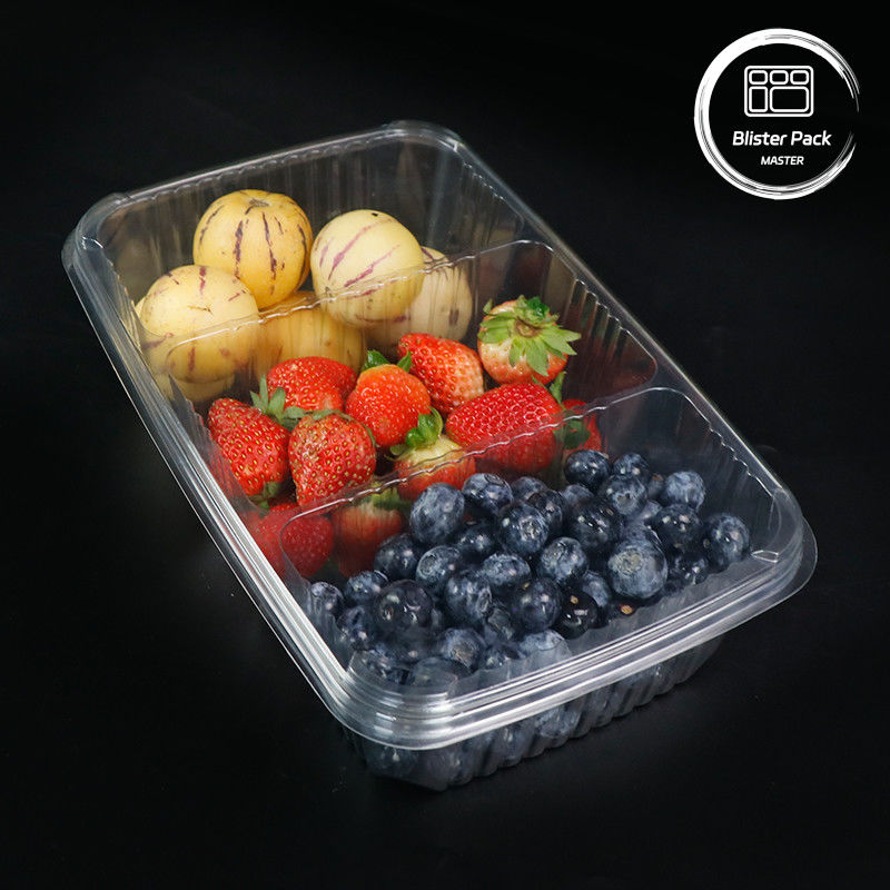 Premium Fruit Dressing Fruit Salad Platter Clear Plastic Salad Packaging Tray For Freshness