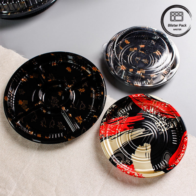 Convenient Single And Multi Cell Large Disc Disposable Sushi Trays For Varied Dining Needs