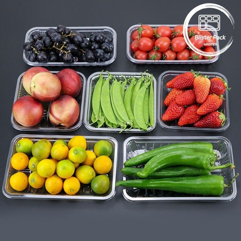 Transparent PET Fresh Vegetable Tray and Fresh Fruit Tray - Ideal for Display and Storage