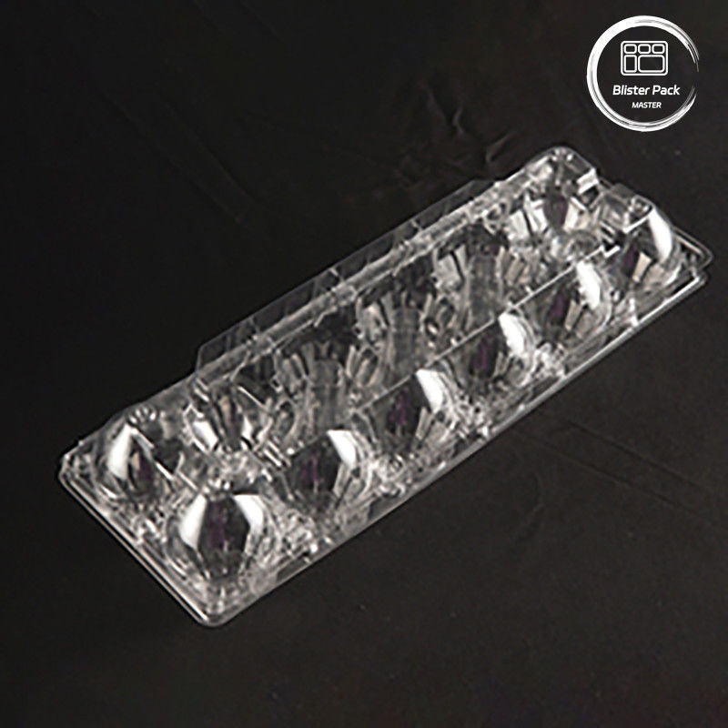 12 Cell Transparent PET Egg Tray Customizable Logo Plastic Egg Container For Storage