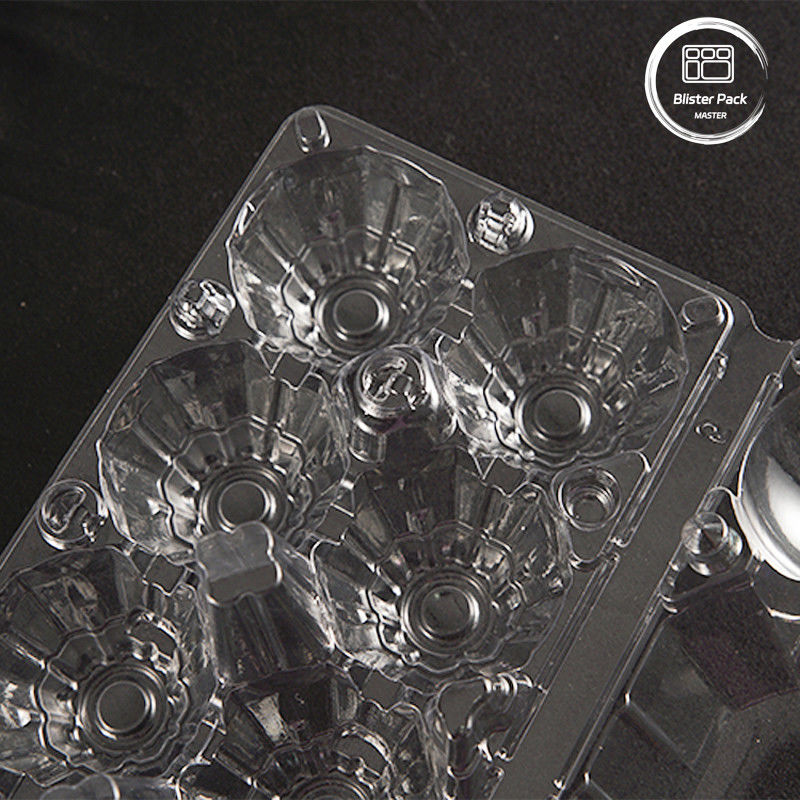 12 Cell Transparent PET Egg Tray Customizable Logo Plastic Egg Container For Storage