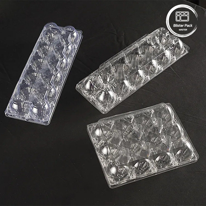 12 Cell Transparent PET Egg Tray Customizable Logo Plastic Egg Container For Storage