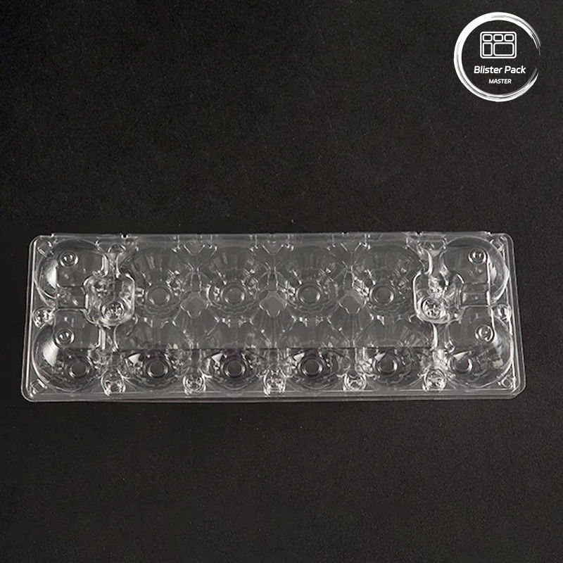 12 Cell Transparent PET Egg Tray Customizable Logo Plastic Egg Container For Storage