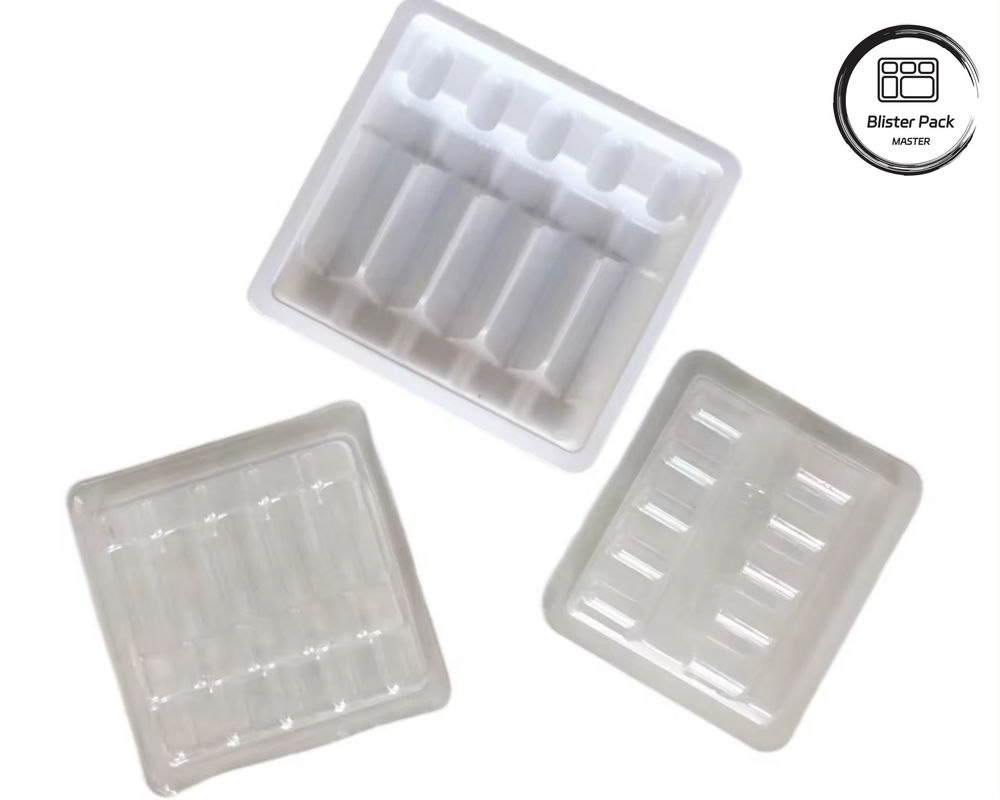 OEM & ODM PET Vacuum Forming Blister Plastic Tray, Custom Inner Packaging for Ampoules and Vials