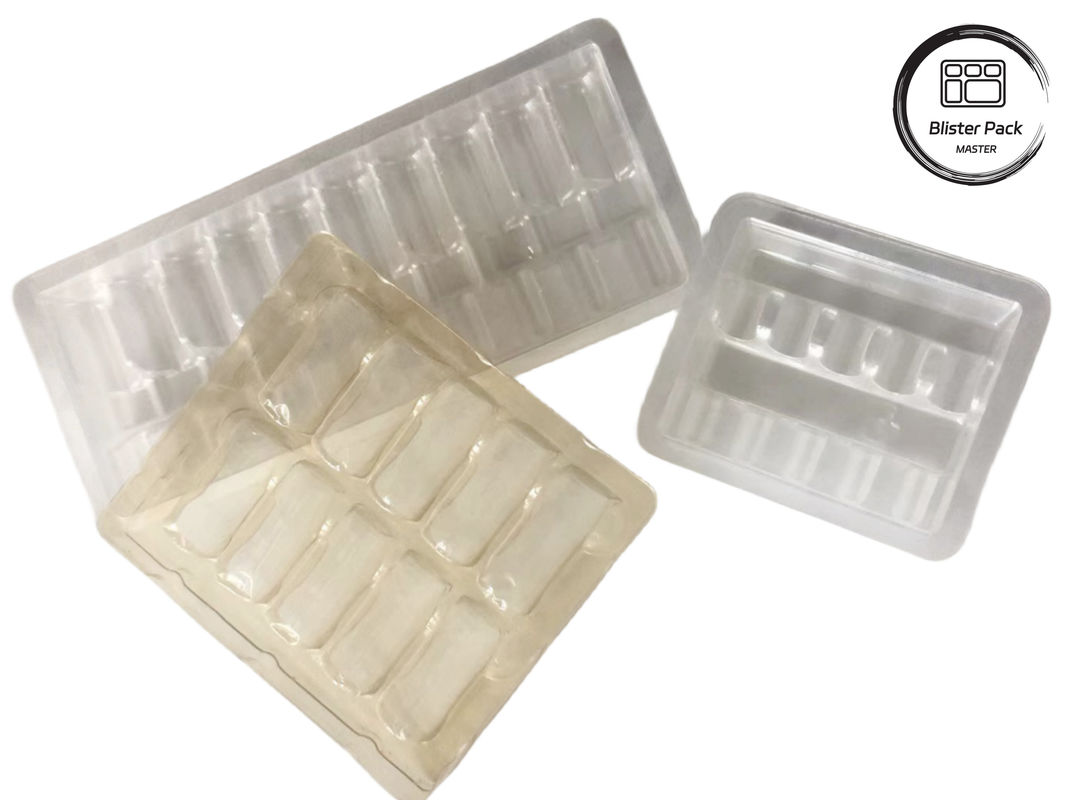 OEM & ODM PET Vacuum Forming Blister Plastic Tray, Custom Inner Packaging for Ampoules and Vials
