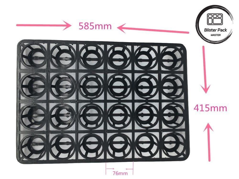 Custom Color 24-Hole Plastic Flower Pot Carry Tray, Durable Nursery Planting Tray