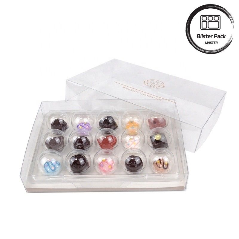 Wholesale Clear Plastic Gift Box For 4, 8, 15, 30 Truffle Chocolate High-Grade PET Transparent Packaging