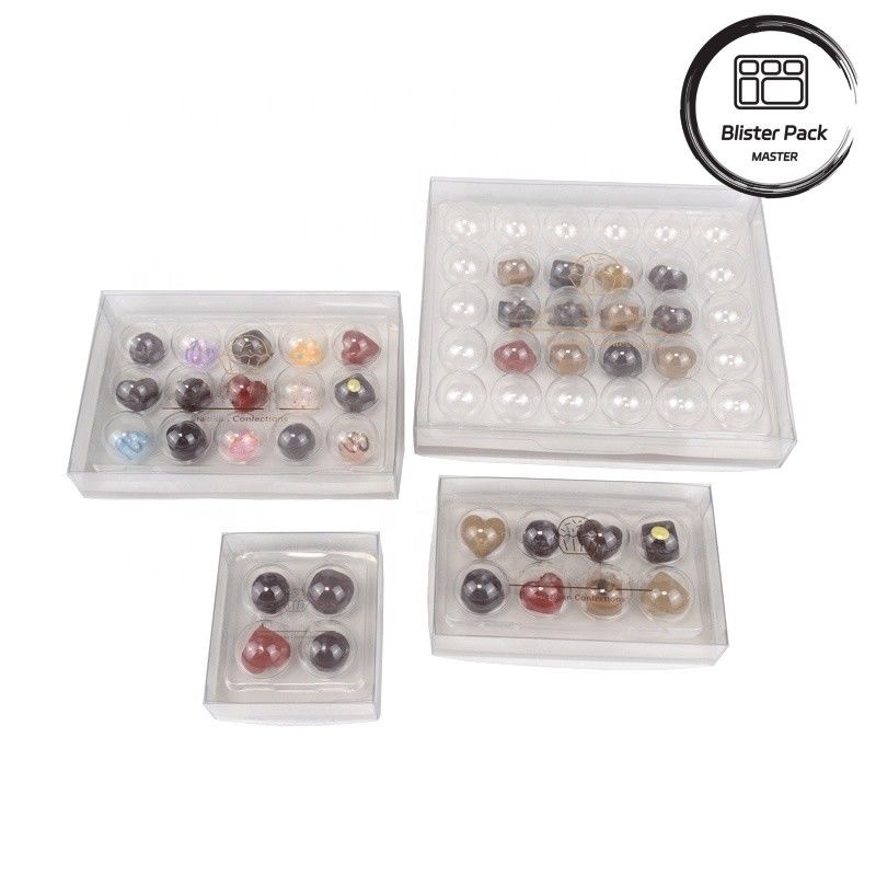 Wholesale Clear Plastic Gift Box For 4, 8, 15, 30 Truffle Chocolate High-Grade PET Transparent Packaging