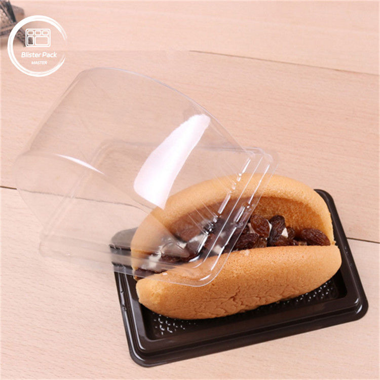 Custom Semi-Circular Transparent Plastic Cake Tray with Lid Biscuit Packaging with Seal Label