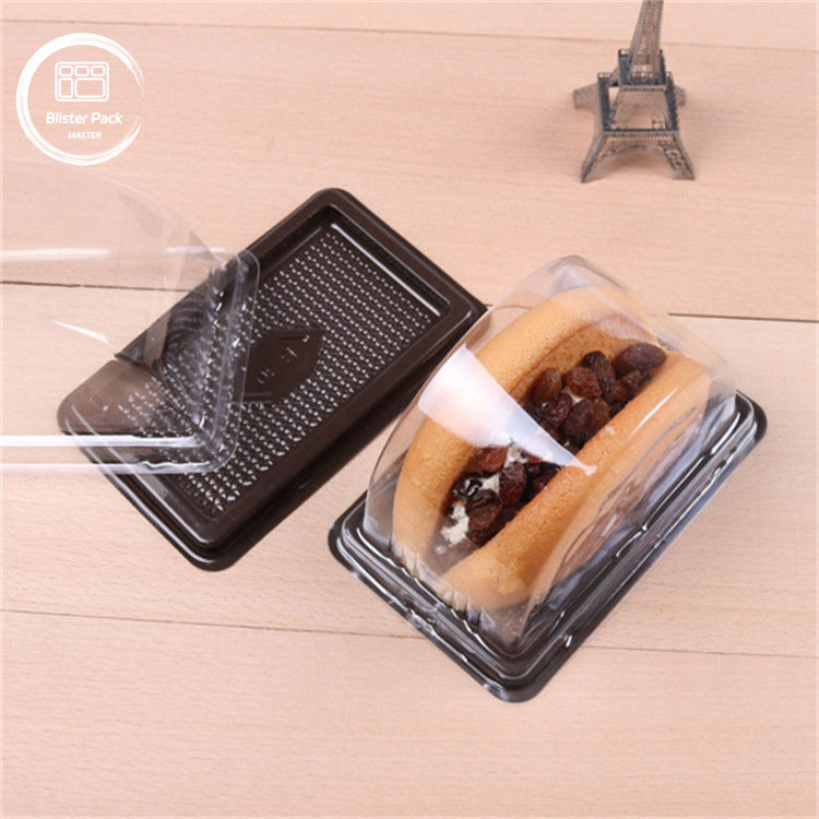 Custom Semi-Circular Transparent Plastic Cake Tray with Lid Biscuit Packaging with Seal Label