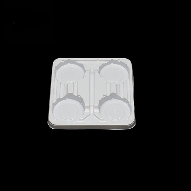 White PET Disposable Takeaway Tray, 4-Part Coffee Cup Holder For Milk, Yogurt, And Beverages