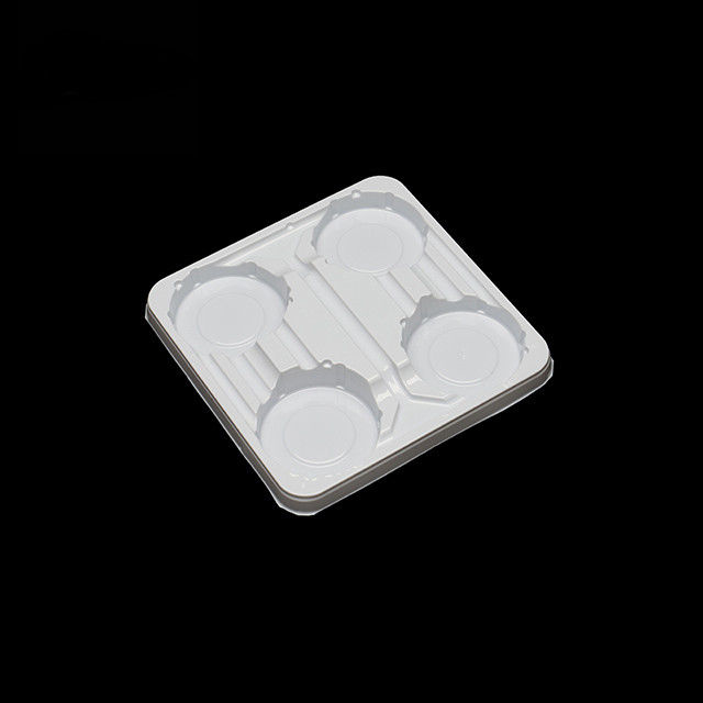 White PET Disposable Takeaway Tray, 4-Part Coffee Cup Holder For Milk, Yogurt, And Beverages