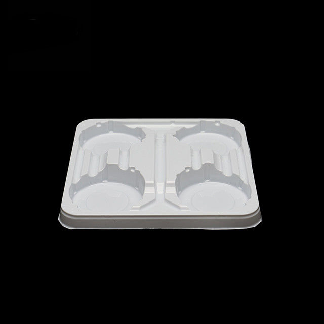 White PET Disposable Takeaway Tray, 4-Part Coffee Cup Holder For Milk, Yogurt, And Beverages