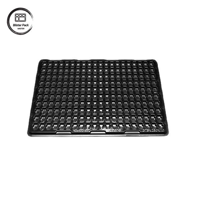 PET 200-Grid Vacuum Tray for Small Electronic Components, Anti-Static Customized Packaging