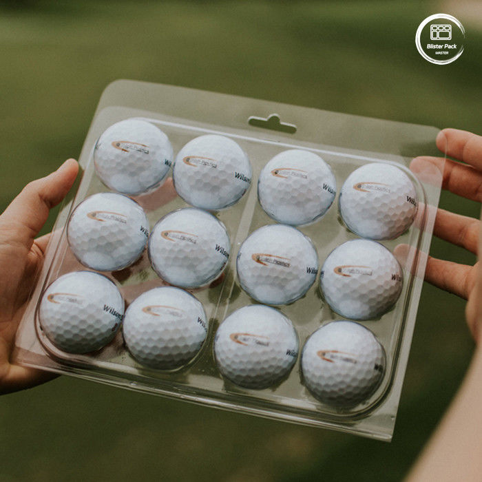 Custom 12-Clear Plastic Blister Clamshell Packaging for Golf Balls, Wholesale Display Packaging