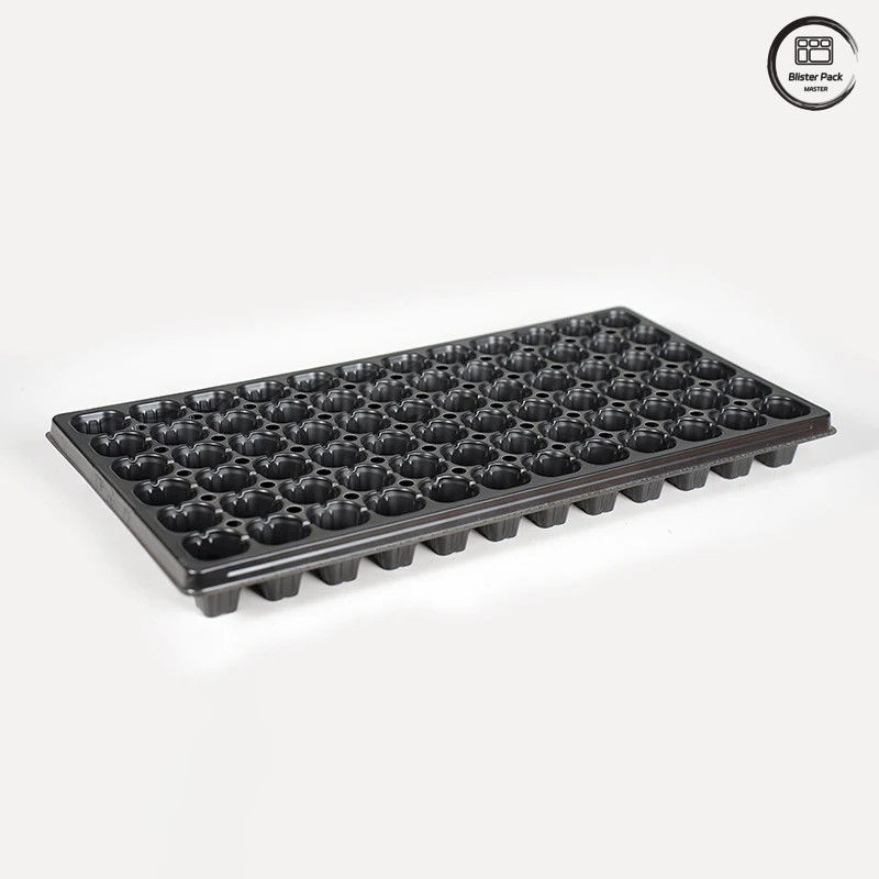 Black Industrial PS 50-Holes Seedling Tray Durable and Lightweight for Optimal Growth