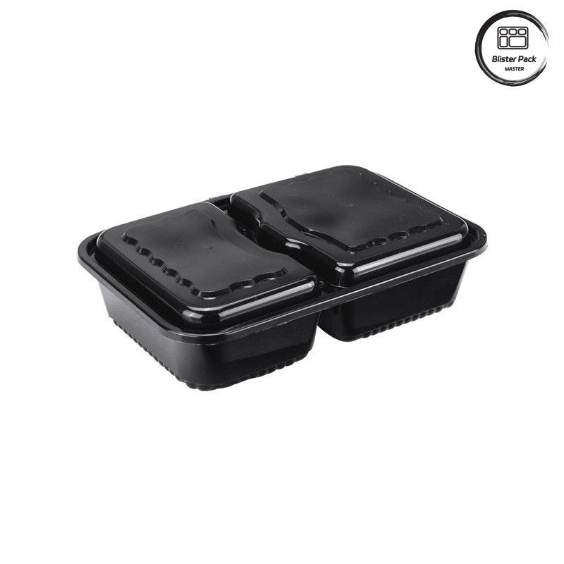 1-4 Compartments Disposable Black Lunch Box Microwave Safe Leak-Proof Design for Food Packing Needs